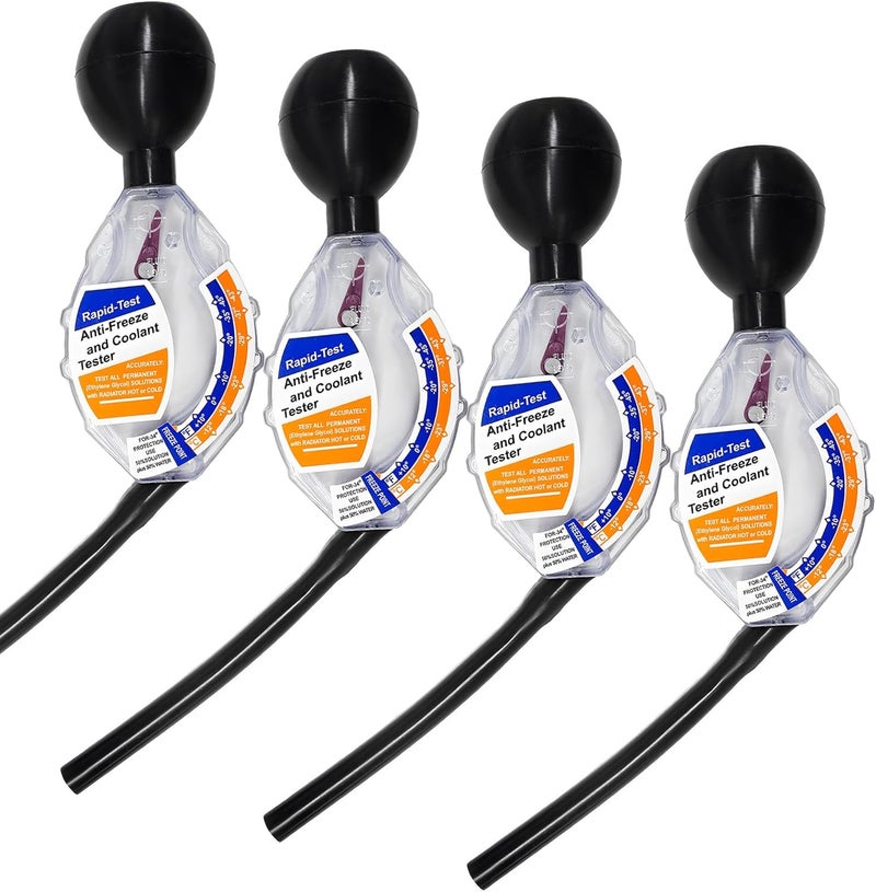 KVAEY 4PCS Coolant Tester Accessory, Automotive Professional Antifreeze Densitometer Freezing Testing Tool, Universal Coolant Hydrometer Tester for Winter and Summer, Car Accessories - Image 1
